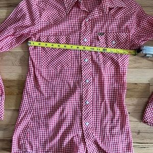 vintage wrangler pearl snap gingham shirt